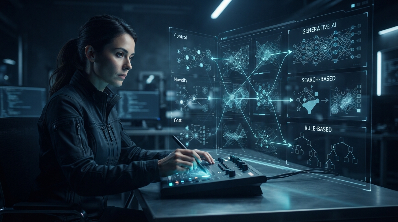 Editorial illustration for Choosing an AI Procedural Content Generation Algorithm: Control, Novelty, and Cost