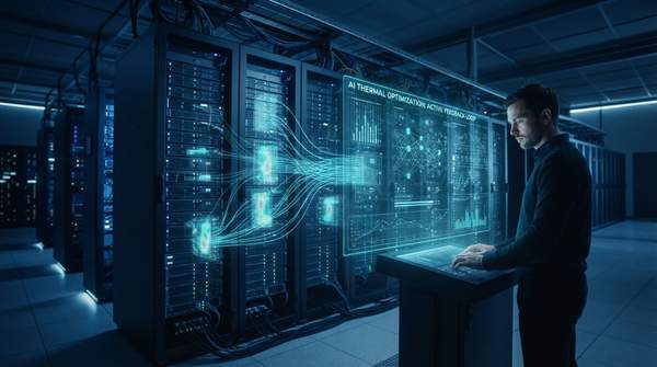 Editorial illustration for How AI Turns Data Center Cooling Into a Self-Correcting Feedback Loop